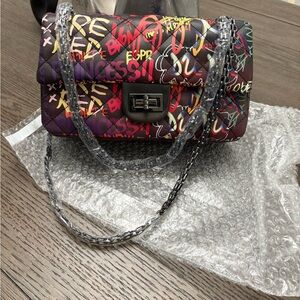 Colorful Graffiti Print Women's Bag